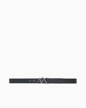 Carica l'immagine nel visualizzatore di Gallery, Armani Exchange cintura donna double face nera/marrone con fibbia logo argento