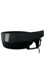 Carica l'immagine nel visualizzatore di Gallery, Armani Exchange cintura nera con fascia bicolore grigia