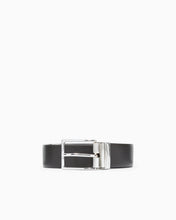 Carica l'immagine nel visualizzatore di Gallery, Emporio Armani Cintura uomo reversibile marrone in pelle saffiano e palmellata