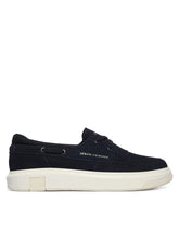 Carica l'immagine nel visualizzatore di Gallery, Armani Exchange sneakers uomo blu slip-on in suede e mesh urban