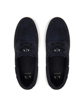 Carica l'immagine nel visualizzatore di Gallery, Armani Exchange sneakers uomo blu slip-on in suede e mesh urban