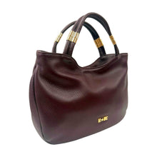 Carica l'immagine nel visualizzatore di Gallery, MBrc Borsa a Mano In Pelle Burgundy Donna Linea Tubolar