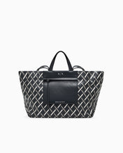 Carica l'immagine nel visualizzatore di Gallery, Armani Exchange Shopper grande logata tasca zip frontale nera/verde militare