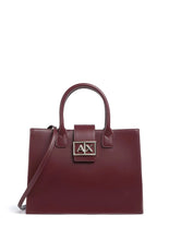 Carica l'immagine nel visualizzatore di Gallery, Armani Exchange borsa a mano trapezio con tracolla bordeaux
