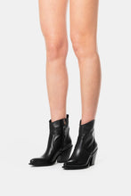 Carica l'immagine nel visualizzatore di Gallery, Metisse stivali Camperos donna in pelle nero zip laterale