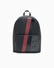 Carica l'immagine nel visualizzatore di Gallery, Armani Exchange zaino uomo nero e rosso con monogramma e strisce