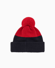 Carica l'immagine nel visualizzatore di Gallery, Armani Exchange Berretto blu e rosso in maglia a coste con pompon
