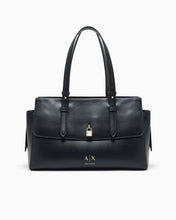 Carica l'immagine nel visualizzatore di Gallery, Armani Exchange Borsa Shopper con doppi manici e lucchetto decorativo