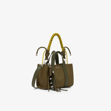 Carica l'immagine nel visualizzatore di Gallery, Sun68 Mini shopping bag in tela di cotone verde militare scuro