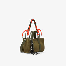 Carica l'immagine nel visualizzatore di Gallery, Sun68 Mini shopping bag in tela di cotone Verde Militare scuro