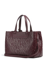 Carica l'immagine nel visualizzatore di Gallery, Armani Exchange Shopper media bordeaux a mano e tracolla logo all-over