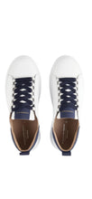 Carica l'immagine nel visualizzatore di Gallery, Alexander Smith Wembley sneakers uomo in pelle bianca con inserti blu