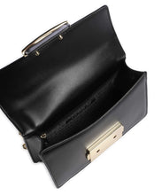 Carica l'immagine nel visualizzatore di Gallery, Armani Exchange Borsa nera piccola a spalla con logo metal argento
