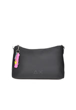 Carica l'immagine nel visualizzatore di Gallery, Sun68 borsa donna bowling in neoprene nero con tracolla e charm