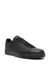 Carica l'immagine nel visualizzatore di Gallery, Emporio Armani sneakers in pelle nere con scritta all over