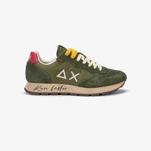 Carica l'immagine nel visualizzatore di Gallery, Sun68 Sneakers Uomo Tom Vintage in nylon e suede verde militare scuro