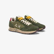 Carica l'immagine nel visualizzatore di Gallery, Sun68 Sneakers Uomo Tom Vintage in nylon e suede verde militare scuro
