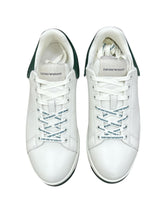 Carica l'immagine nel visualizzatore di Gallery, Emporio Armani Sneakers in pelle bianche con retro in gomma verde