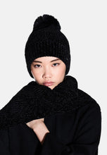 Carica l'immagine nel visualizzatore di Gallery, Armani Exchange Sciarpa donna nera in tessuto texturizzato