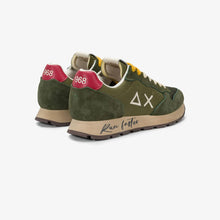 Carica l'immagine nel visualizzatore di Gallery, Sun68 Sneakers Uomo Tom Vintage in nylon e suede verde militare scuro