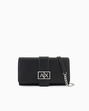 Carica l'immagine nel visualizzatore di Gallery, Armani Exchange Portafoglio borsetta nero con logo frontale