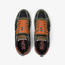 Carica l'immagine nel visualizzatore di Gallery, Sun68 Sneakers Uomo Jaki Outdoor in mesh e suede verde militare scuro
