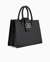 Carica l'immagine nel visualizzatore di Gallery, Armani Exchange borsa a mano trapezio con tracolla nera