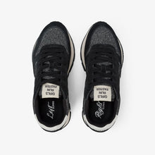 Carica l'immagine nel visualizzatore di Gallery, Sun68 Sneakers donna Ally Glitter in mesh e suede nero/argento
