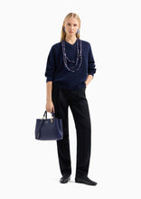 Carica l'immagine nel visualizzatore di Gallery, Emporio Armani Shopper piccola MyEA stampa cervo blu notte