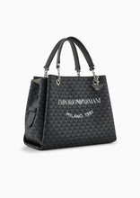 Carica l'immagine nel visualizzatore di Gallery, Emporio Armani Borsa a mano eagle all over e stampa logo Milano 1981
