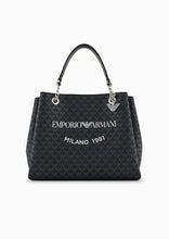 Carica l'immagine nel visualizzatore di Gallery, Emporio Armani Borsa a mano eagle all over e stampa logo Milano 1981