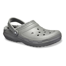 Carica l'immagine nel visualizzatore di Gallery, CROCS classic lined clog sabot con pelliccetta grigio scuro FW COLLECTION