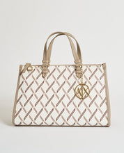 Carica l'immagine nel visualizzatore di Gallery, Armani Exchange borsa media logata bianca e beige
