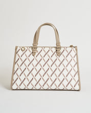 Carica l'immagine nel visualizzatore di Gallery, Armani Exchange borsa media logata bianca e beige
