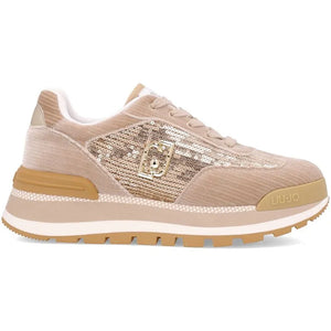 Liu Jo sneakers LUREX VELVET SEQUINS BEIGE