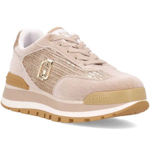 Liu Jo sneakers LUREX VELVET SEQUINS BEIGE