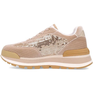 Liu Jo sneakers LUREX VELVET SEQUINS BEIGE