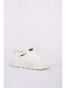 BLAUER SNEAKERS UOMO IN TESSUTO CON MAXI SUOLA TOTAL WHITE BIANCO