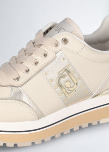 Liu Jo Sneakers beige platform in pelle