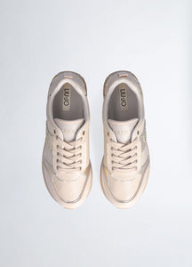 Liu Jo Sneakers beige platform in pelle