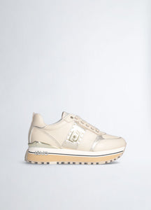 Liu Jo Sneakers beige platform in pelle