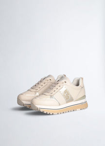 Liu Jo Sneakers beige platform in pelle