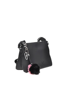 Sun68 borsa donna crossbody in neoprene nera charm pompon