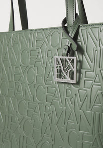 Armani Exchange shopper con chiusura a zip verde militare