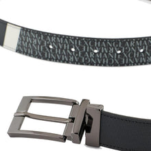 Carica l&#39;immagine nel visualizzatore di Gallery, Armani Exchange cintura nera con fascia bicolore bianca
