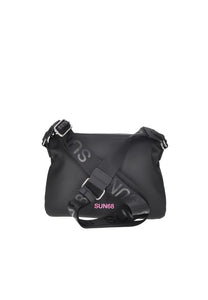 Sun68 borsa donna crossbody in neoprene nera charm pompon