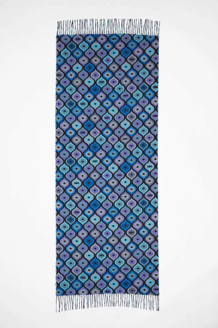 MBRC Foulard donna fantasia multicolor toni sul blu