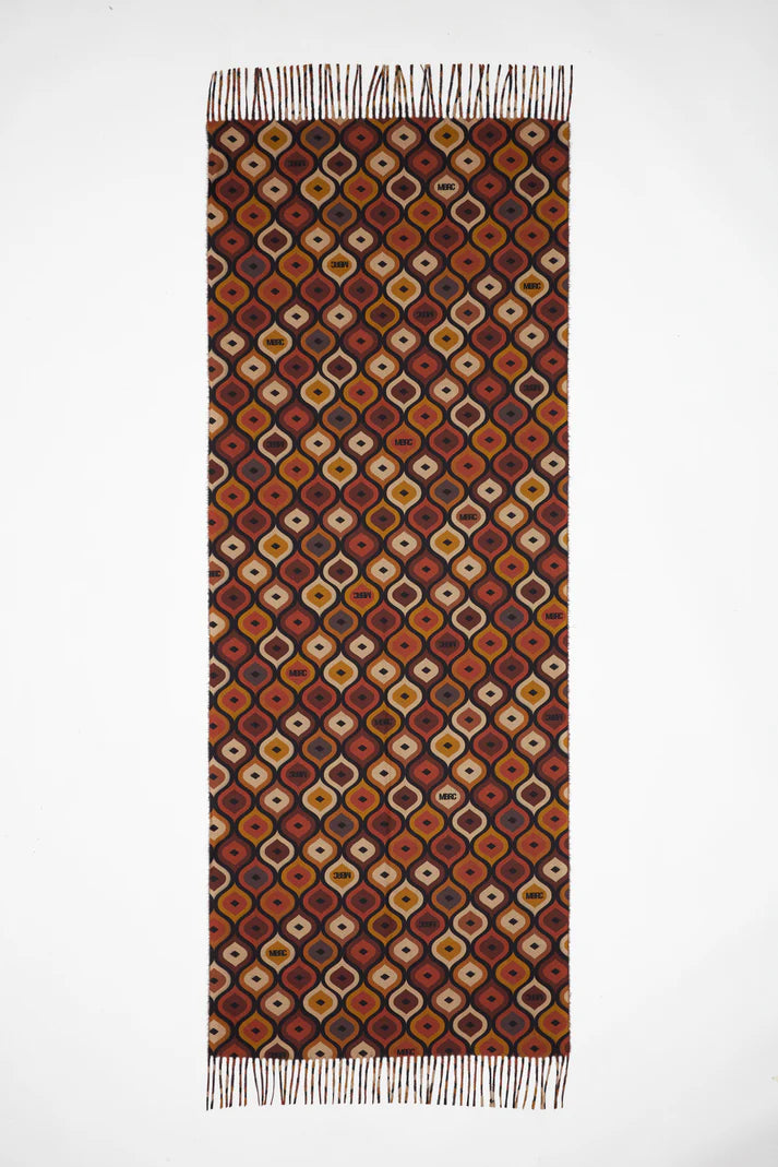 MBRC Foulard donna fantasia multicolor toni sul marrone