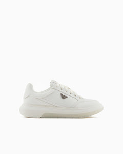 Emporio Armani  Sneakers in pelle saffiano bianche