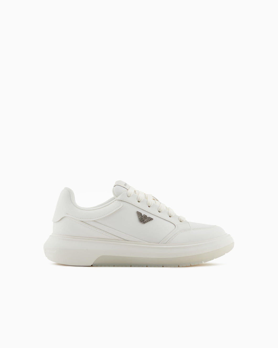 Emporio Armani  Sneakers in pelle saffiano bianche